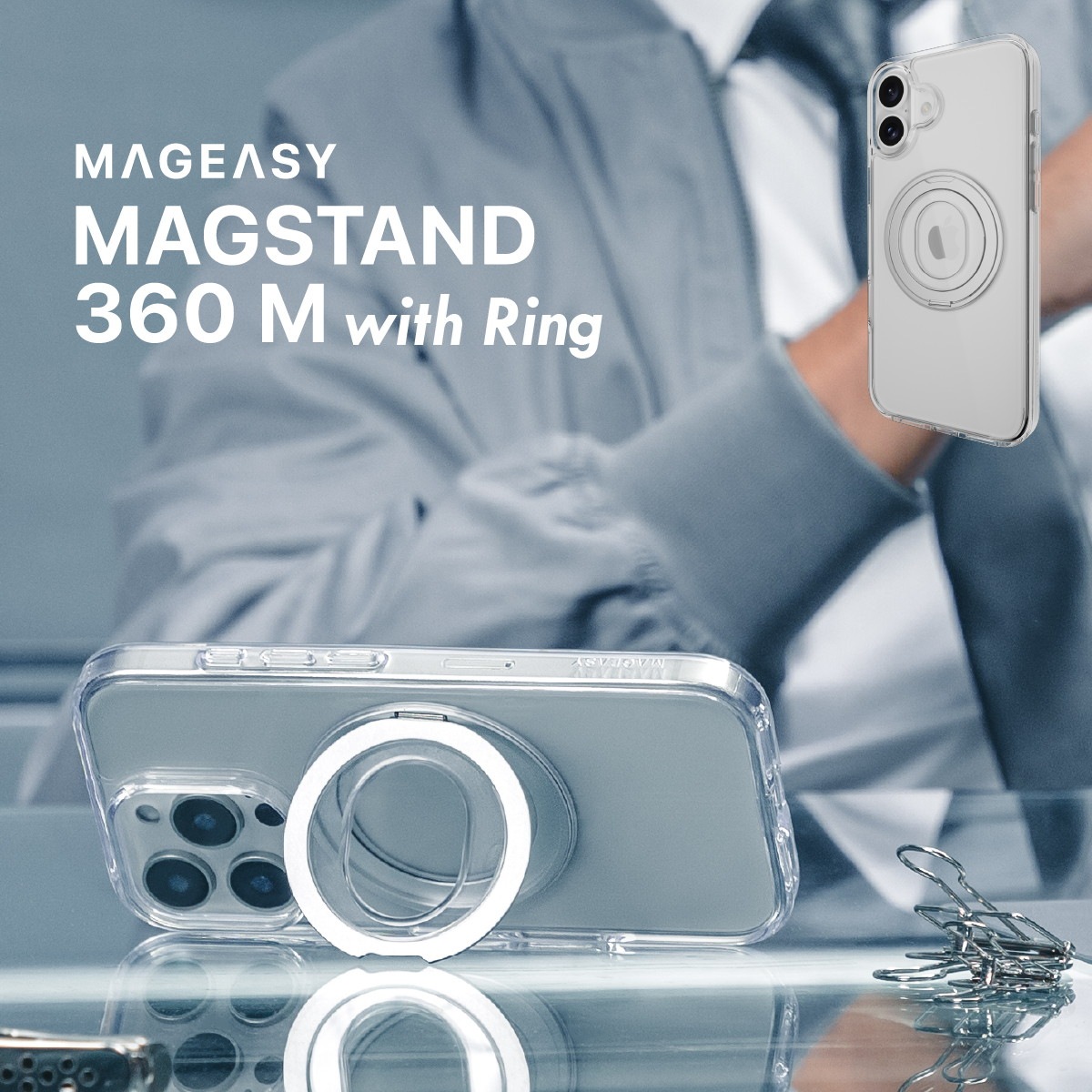 MagEasy MagStand 360 M with Ring for iPhone16 Plus