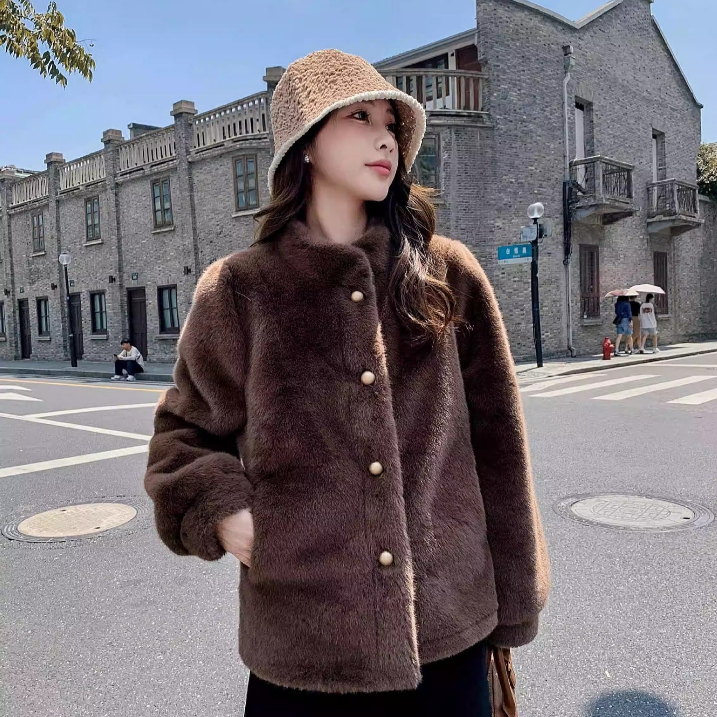 2025新しい中国風の小さな香りの模造ミンクの毛皮のコート秋冬の毛皮統合された環境に優しい毛皮のコート 5,426円