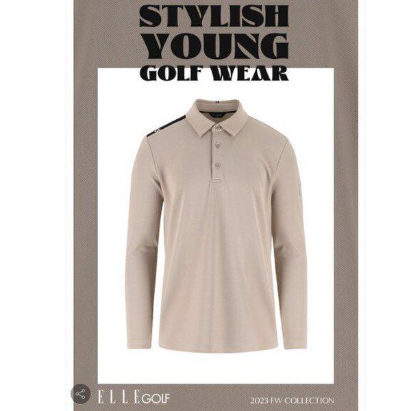 男性チェストプリントポロシャツ6J55203ベージュ,メランジグレー04_CC