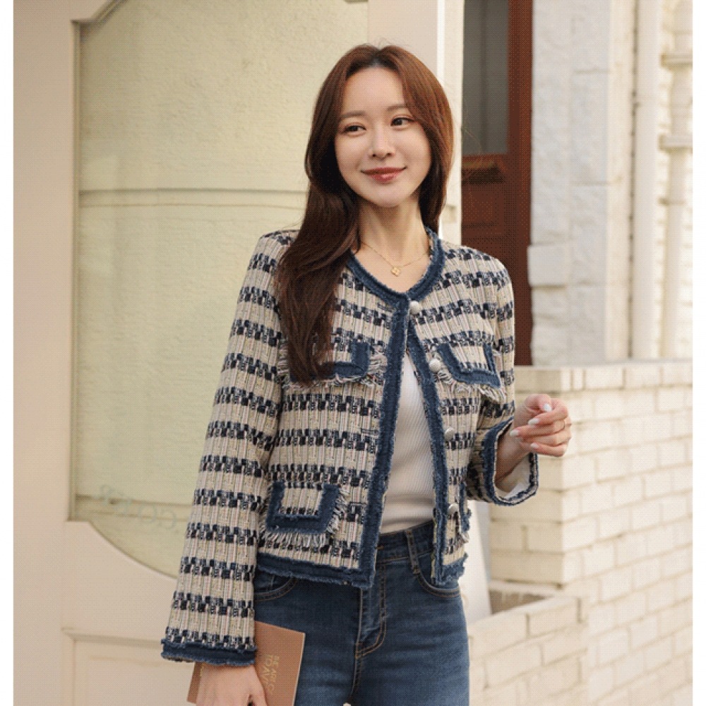 クリック＆ファニーフェルディアデニムツイードジャケット