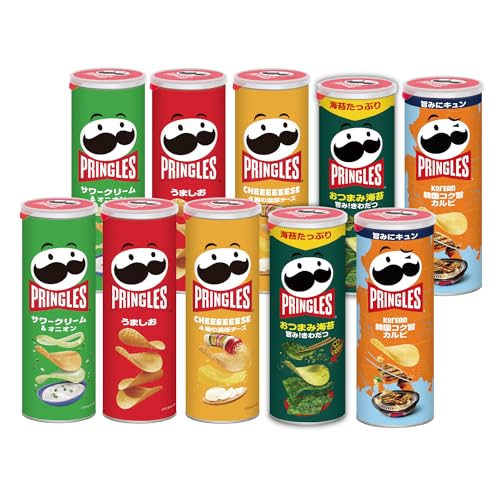 プリングルス プリングルズ M缶 5種アソートセット (サワークリーム&オニオン2本うましお2本CHEEEEEESE 2本おつまみ海苔2本やみつきガーリックバ
