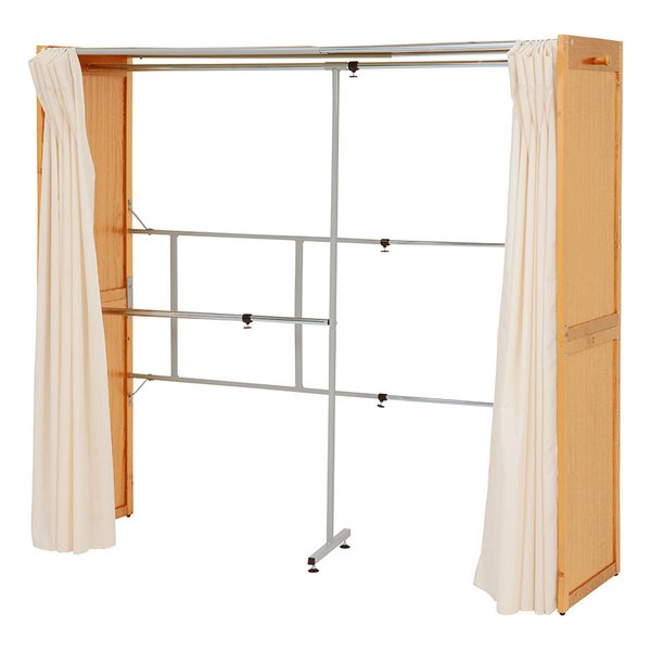 伸縮クローゼット 幅115195cm×高さ170cm 壁面収納 大容量 ナチュラル VR-7240NA