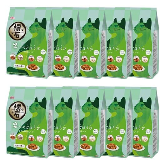 ペットライン 懐石 2つのごほうび まぐろ節添えペア キャットドライ グルメ【 国産/小分け/トッピング】 650g 10袋 (ケース販売)