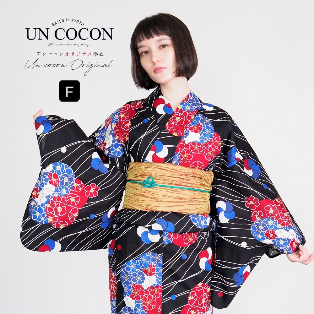 国内発送　女性浴衣　レディース浴衣　浴衣　単品　浴衣単品　仕立て上がり　レトロ　女性用　フ　浴衣13