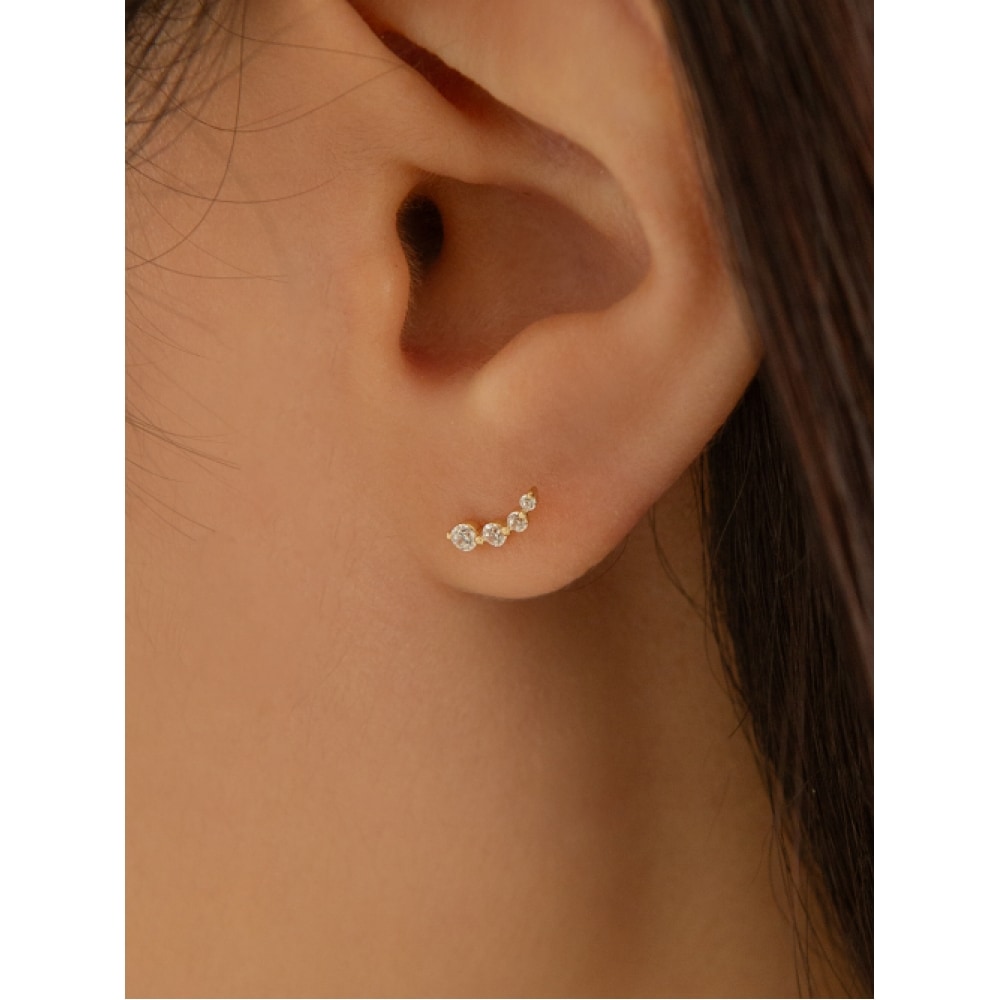 LUNNE 14k ミルキーウェイカーブストーンピアス K14ゴールド #LFPI04