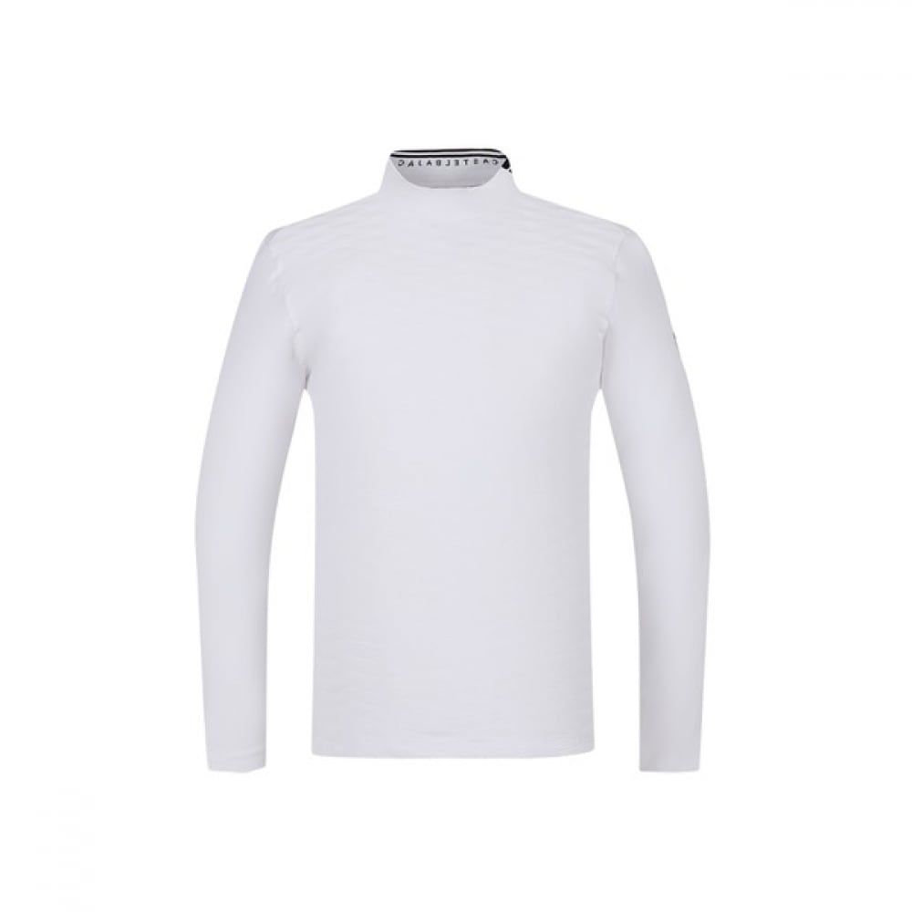 [カステルバジャック] メンズテクスチャードモックネック Tシャツ_BGCSTS002WH