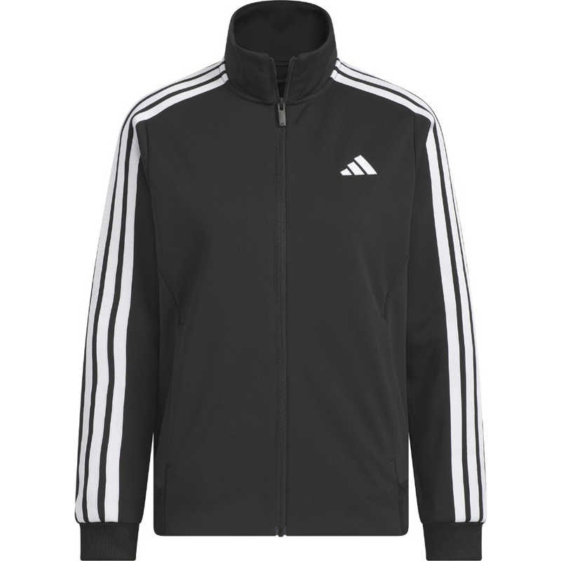 アディダス　レディース スリーストライプ スルーズ フィット ダブルニット トラックトップ ［レディース /XLサイズ］ ブラック×ホワイト 【返品交換不可】　JVP35