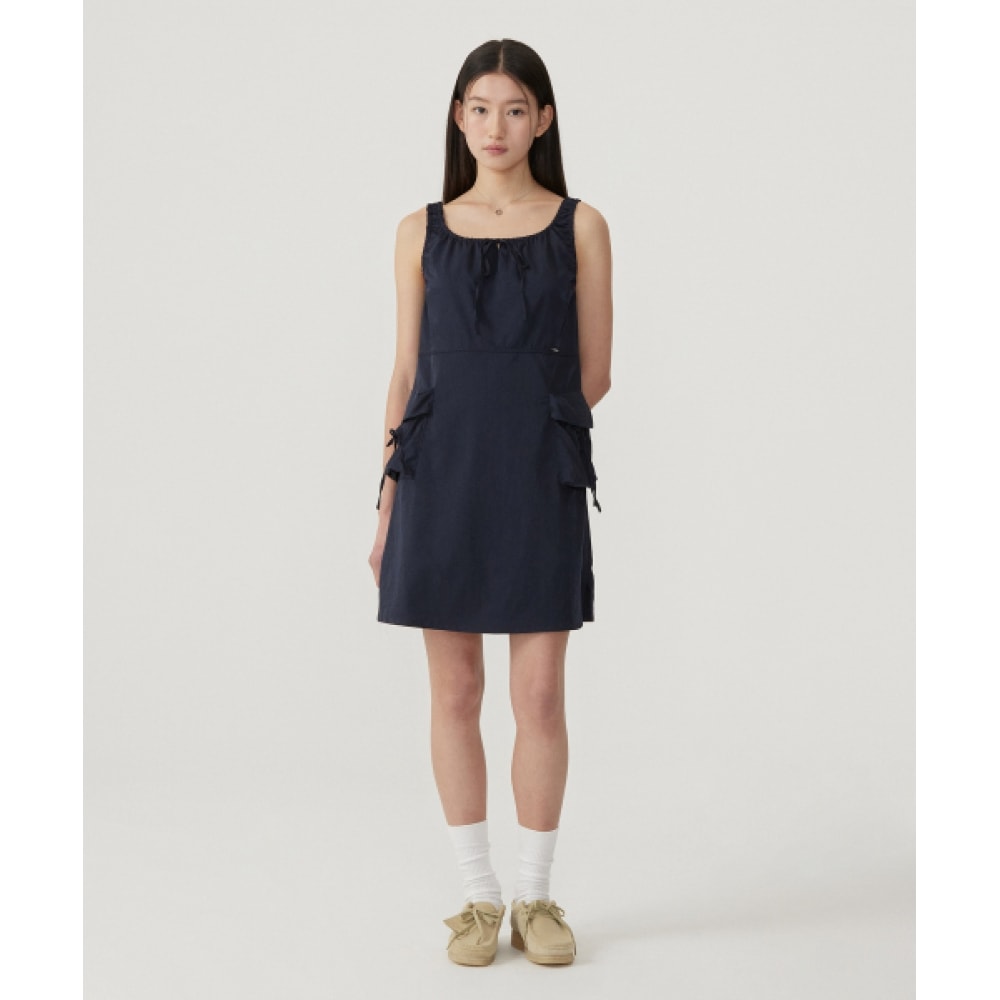 COVERNAT ウーマン カーゴシェリング スリーブレス ワンピース ネイビー