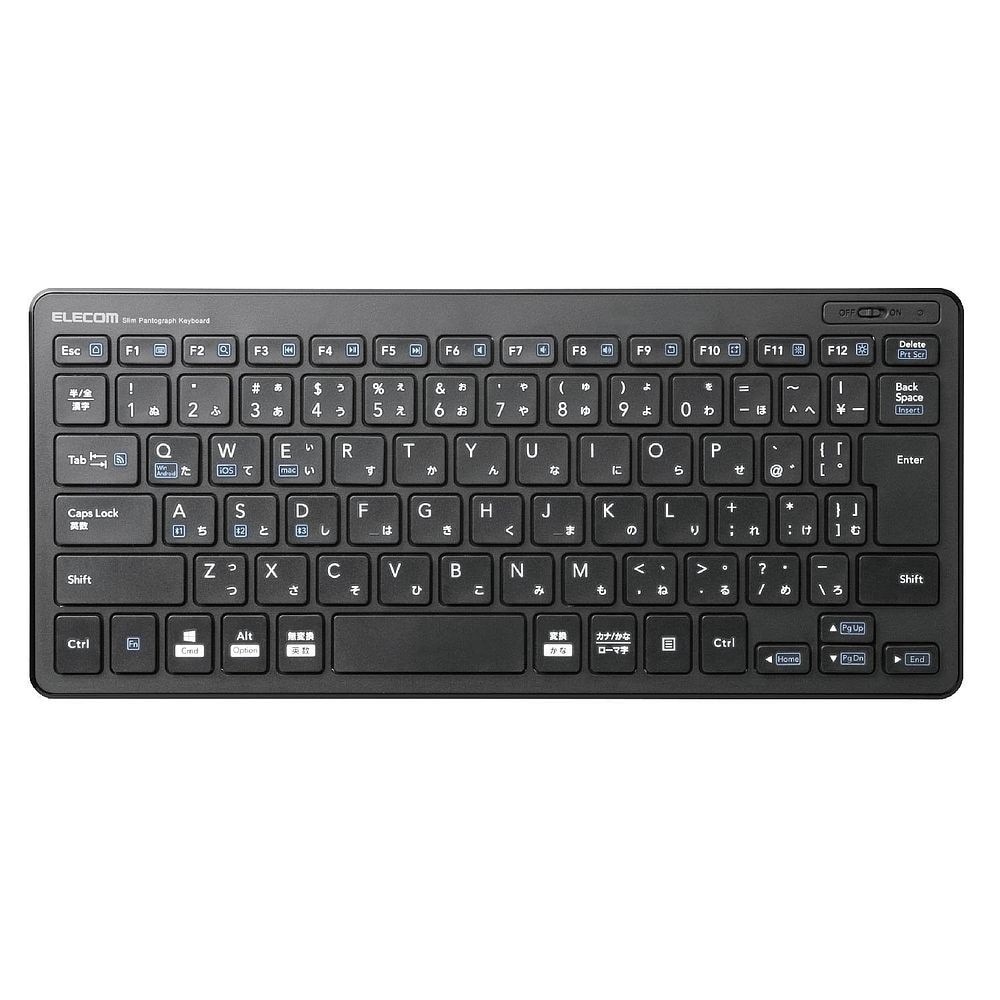 Bluetoothミニキーボード パンタグラフ式 薄型 マルチOS対応 ブラック TK-FBP100BK
