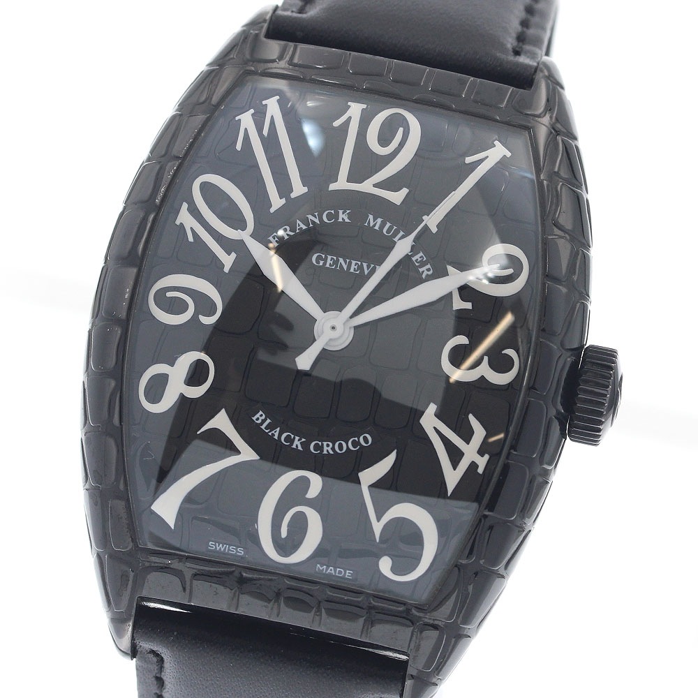 フランクミュラー FRANCK MULLER 8880SCBLKCRO トノー カーベックス ブラッククロコ 自動巻き メンズ _956993【中古】