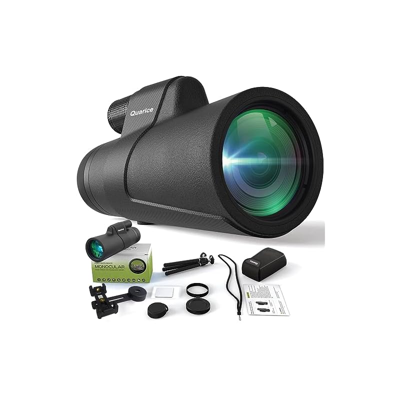 Quarice 単眼鏡 望遠鏡 高倍率 片手操作可 スマホ撮影 単眼望遠鏡 メガネ対応 コンパクト 運動会 バードウォッチング スポーツ観戦 コンサート ライブ 旅行用