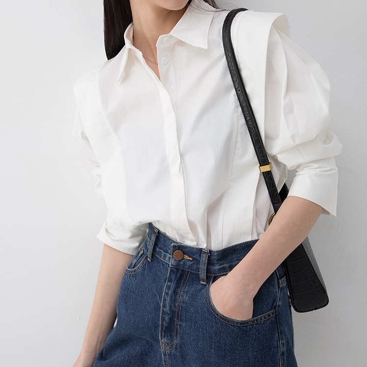 長袖シャツ トップス シャツ ブラウス 袖あり 長袖 襟付き 前開き 綿 ポリエステル かわいい 大人可愛い きれいめ シンプル カジュアル 大人 上品 おしゃれ お洒落 大人可愛い 大人女子