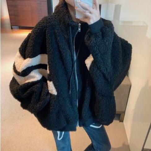 ボアジャケット ボアブルゾン コート ジャンバー パーカー アウター フリース レディース ガールズ ジュニア 女の子 女児 秋冬 韓国 女性 暖かい もこもこ