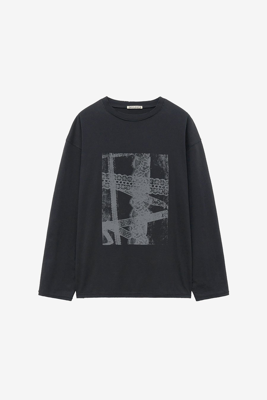 【INSILENCE】 LACE PRINTED LONG SLEEVE : BLACK