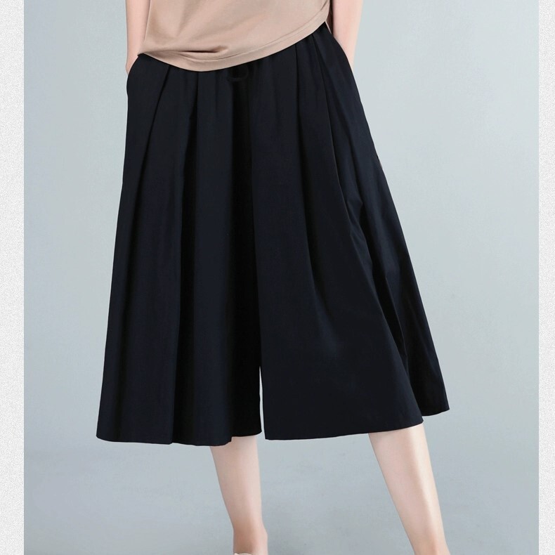 ボトムス ワイドパンツ キュロット スカートパンツ 膝下 フレア ワイド ガウチョ ポケット 綿 薄手 コットン かわいい 可愛い きれいめ シンプル カジュアル 大人 上品 おしゃれ お洒落