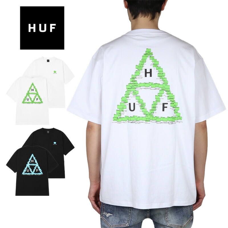 HUF Tシャツ ハフ 半袖 メンズ レディース ブランド 大きいサイズ おしゃれ 白 黒 綿100% バックプリント
