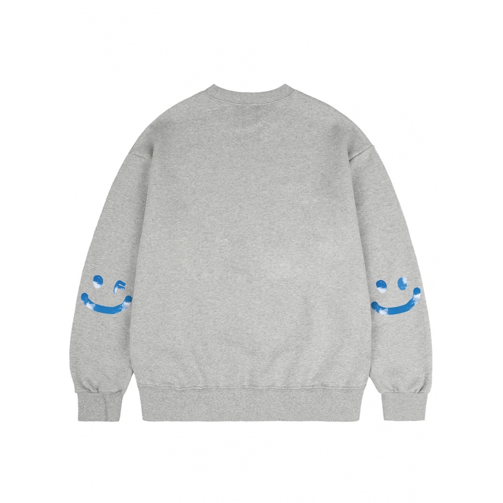 グレイバーエルボースカイクラウドドローイングスマイルスウェットシャツグレー