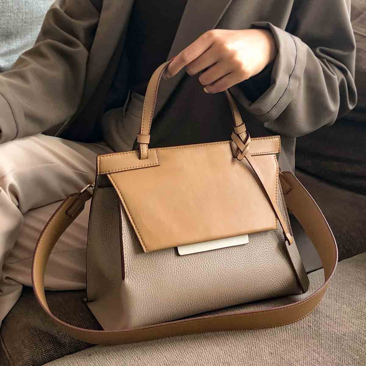 バッグの新型ファッション牛革ハンドバッグ女性の大容量ファッションショルダーバッグ