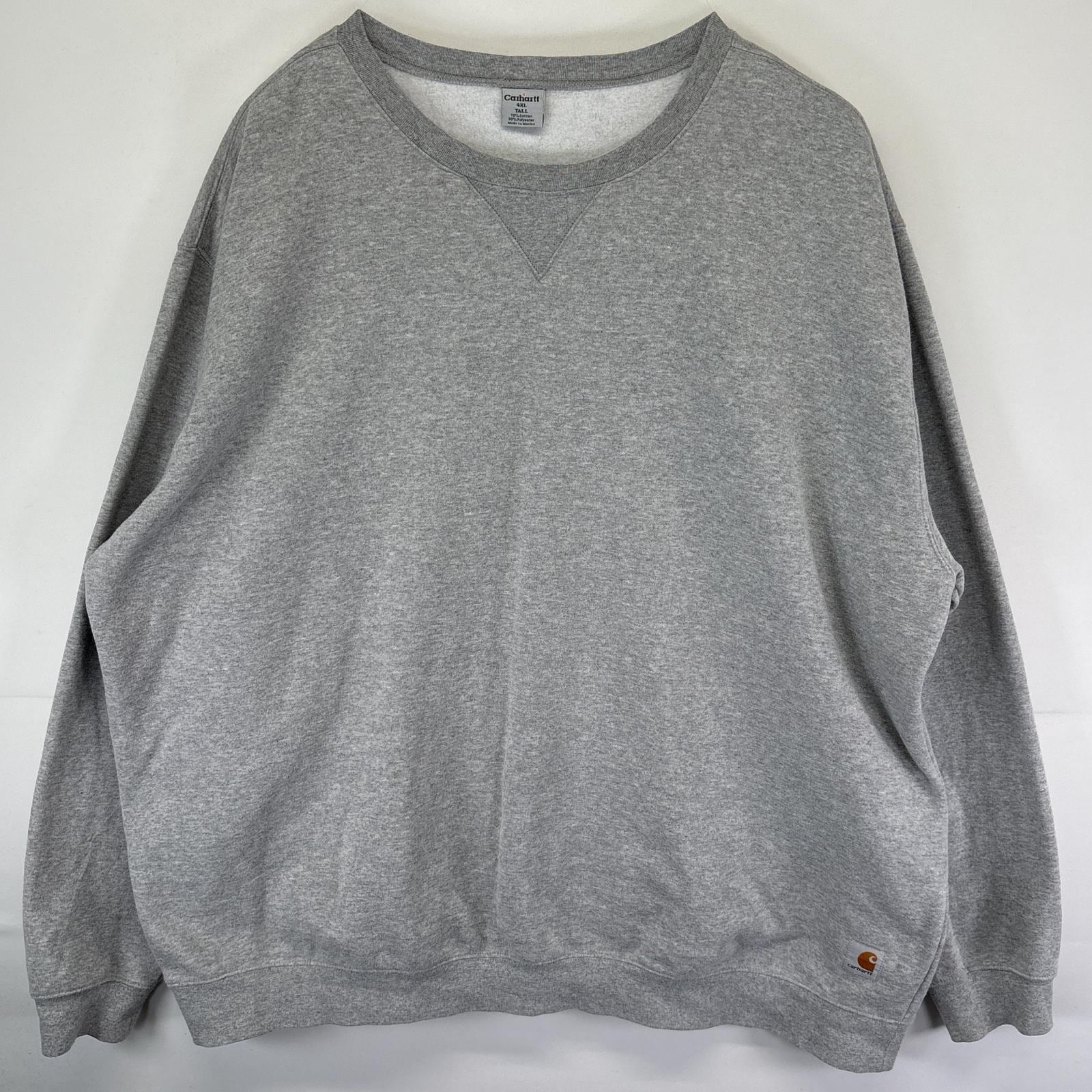 古着 スウェット トレーナー クルーネック 大きいサイズ ワンポイントロゴ 前V 4XL TALL グレー メンズ