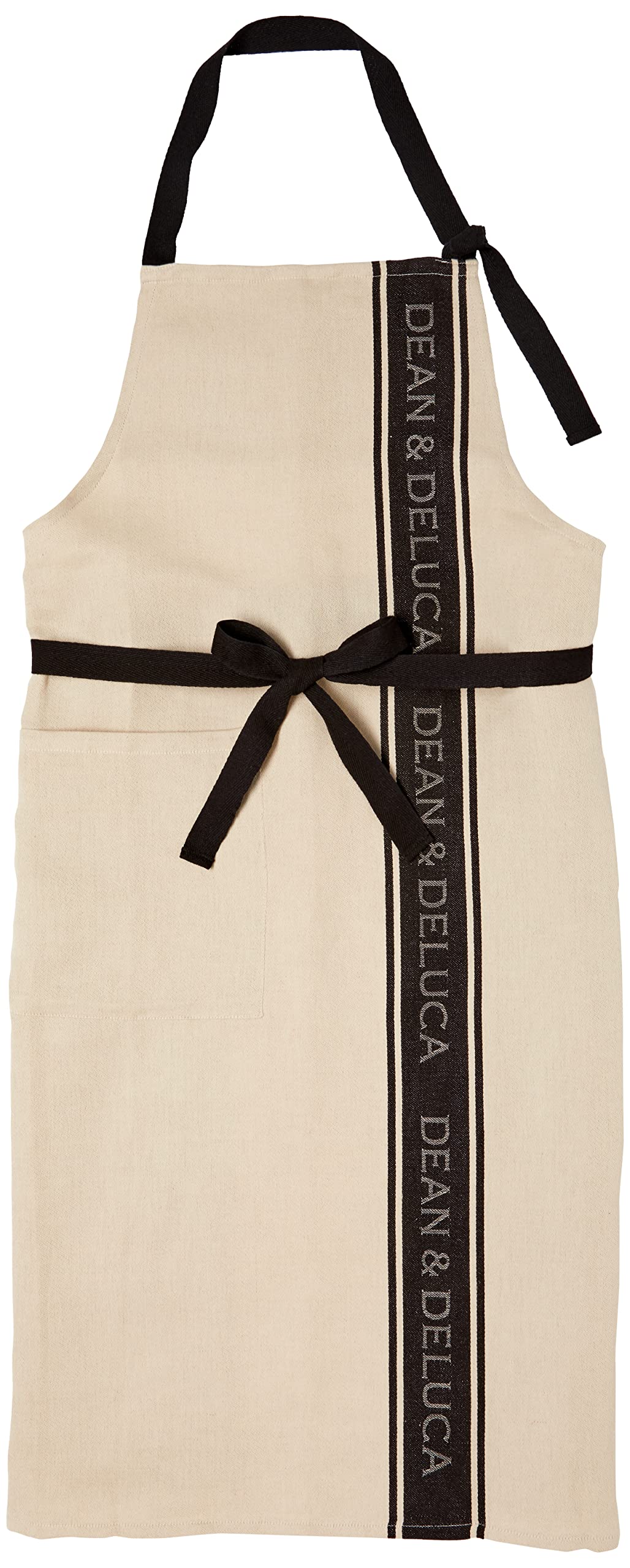 ディーンアンドデルーカ ジャガードエプロン ブラック&ナチュラル レディース メンズ 約着丈94cm身幅80cm首ひも70cm腰ひも90cmポケット23×21cm 5,148円