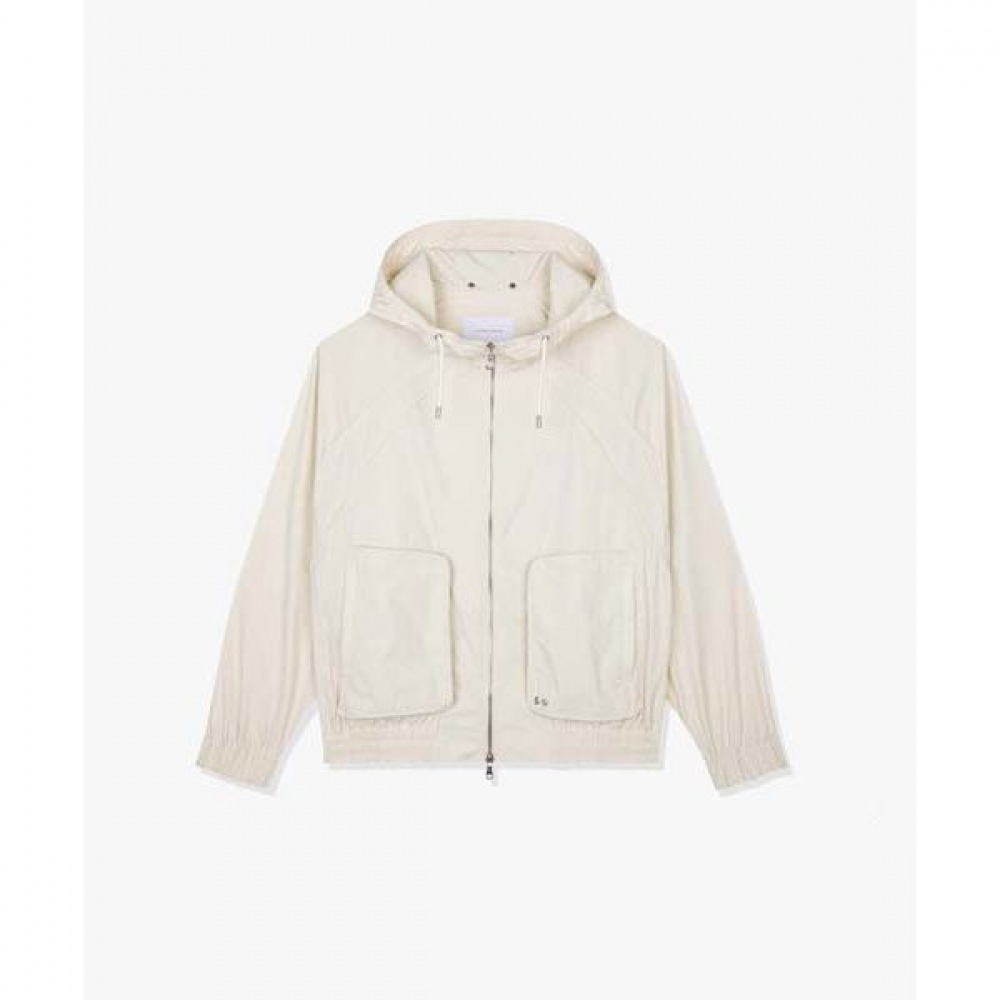 [リバークラッシュ] LKS22302ベージュオーバーフィットナイロンフード付きジャンパー