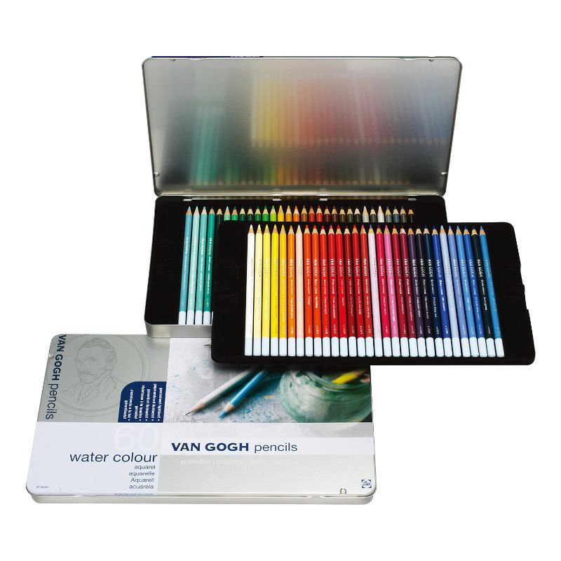 サクラクレパス ヴァンゴッホ 水彩色鉛筆 60色セット メタルケース入り T9774-0065