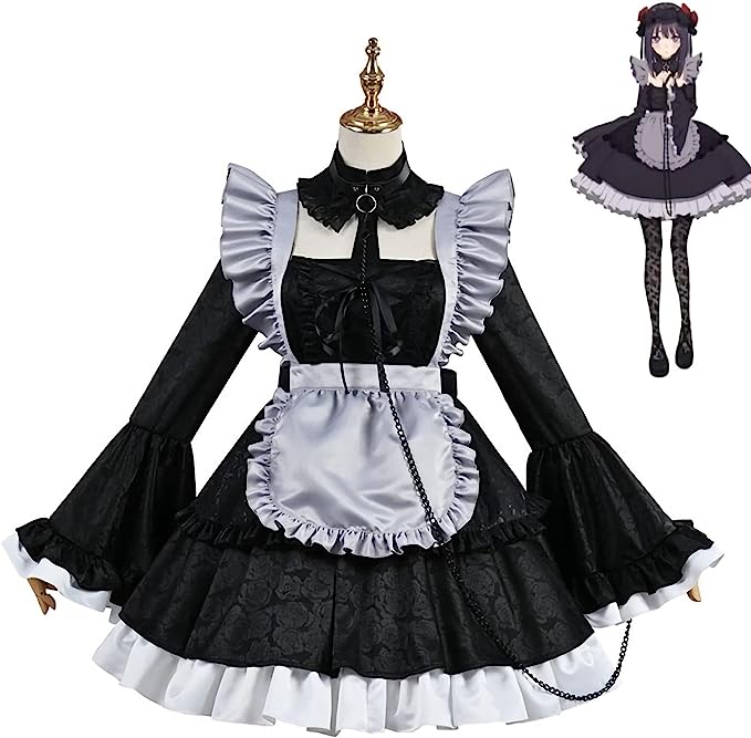 その着せ替え人形は恋をする コスプレ衣装 メイド服 黒ドレス 喜多川海夢 黒江雫 風 可愛い 女の子 ロリータ 衣装 コスチューム ガールズ フリル リボン 通勤 学園祭