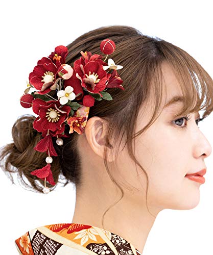 [] (ソウビエン) 髪飾り 成人式 卒業式 2点セット 花 和柄 リボン 卒業式 袴 着物 和装