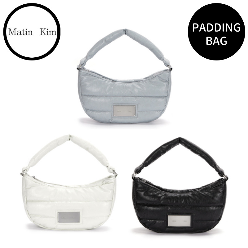 韓国 FAUX LEATHER HALF MOON MIDDLE PADDING BAG 3色