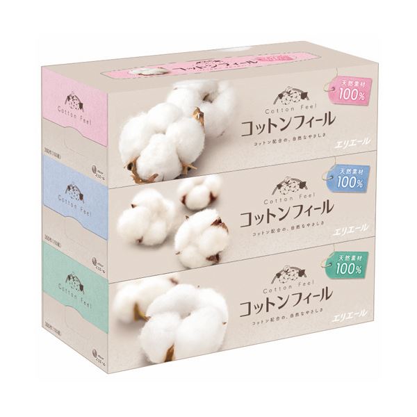 大王製紙エリエール コットンフィールティシュー 150組／箱 1セット（48箱：3箱x16パック）