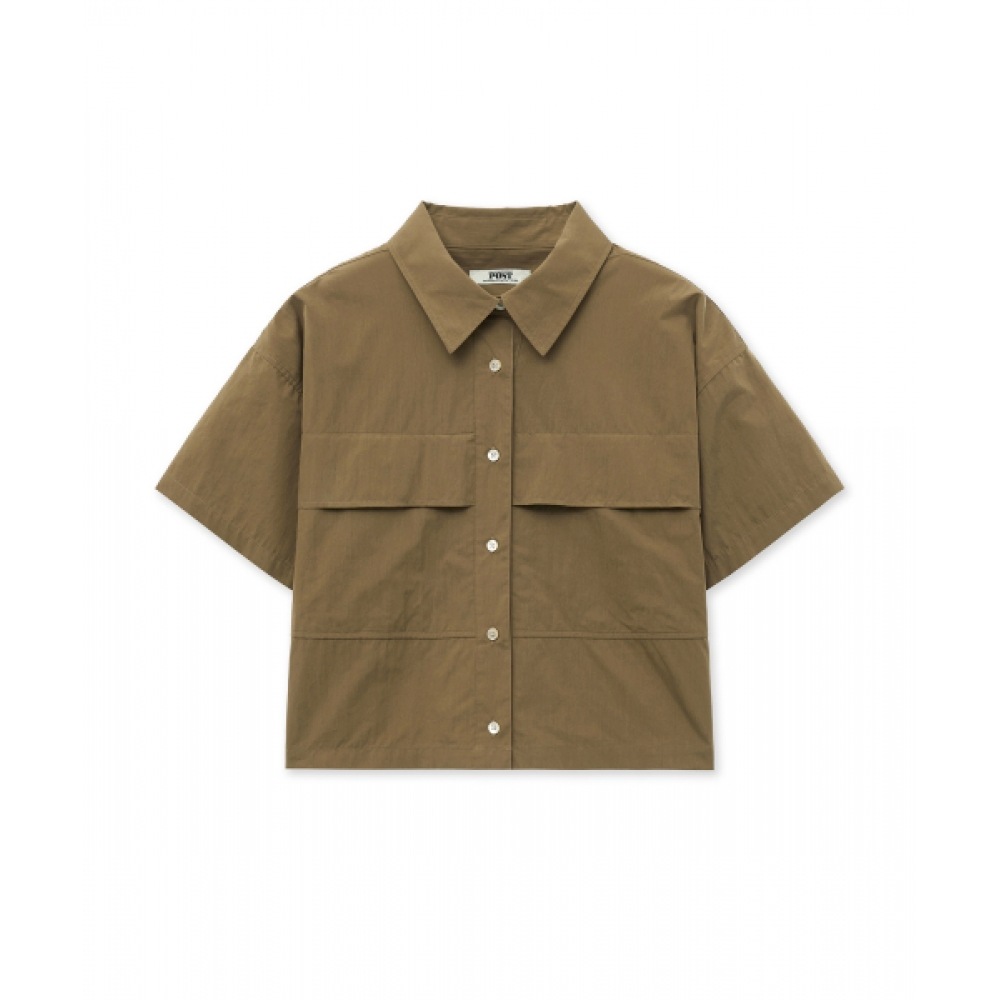 THE SATURDAY EVENING POST ベージュ ビッグポケットシャツ
