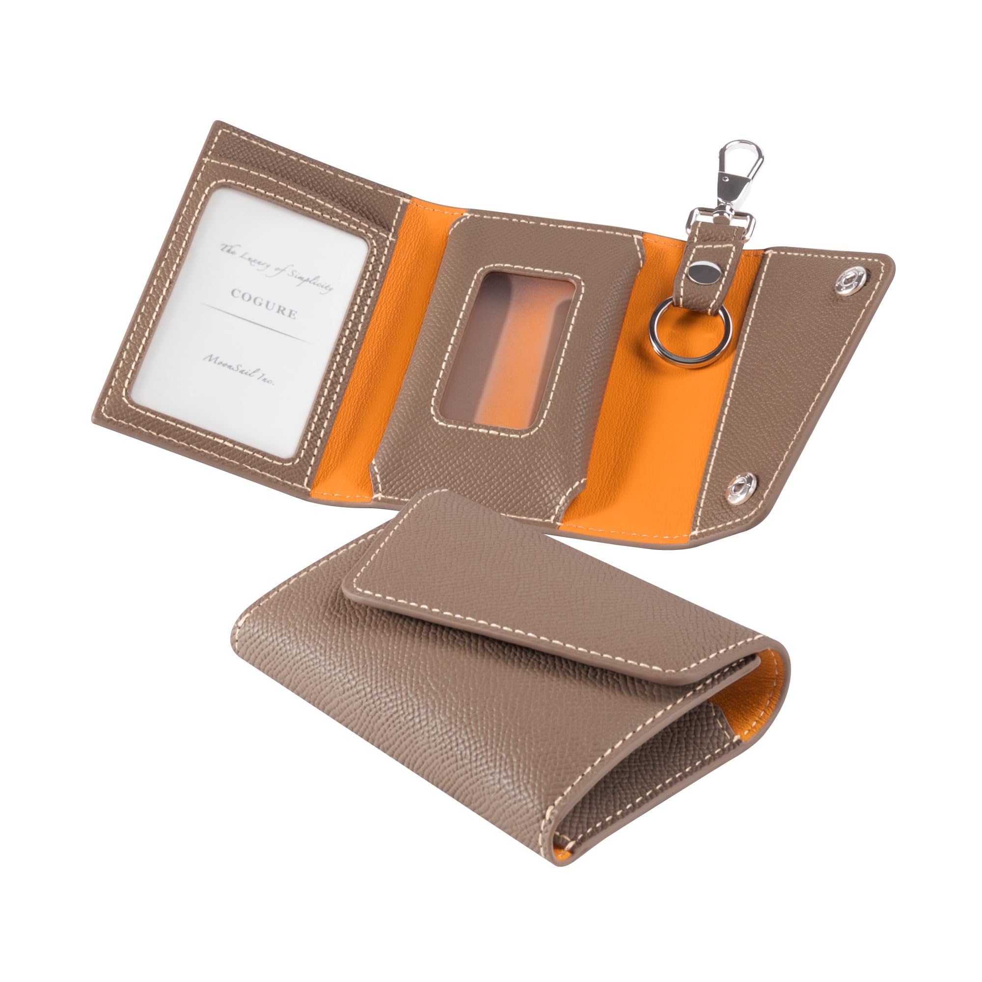 [COGURE] コグレ スマートキーケース 本革 ヨーロピアンエンボスレザー 透明窓 スマートキーホルダー カード入れ CONMKC