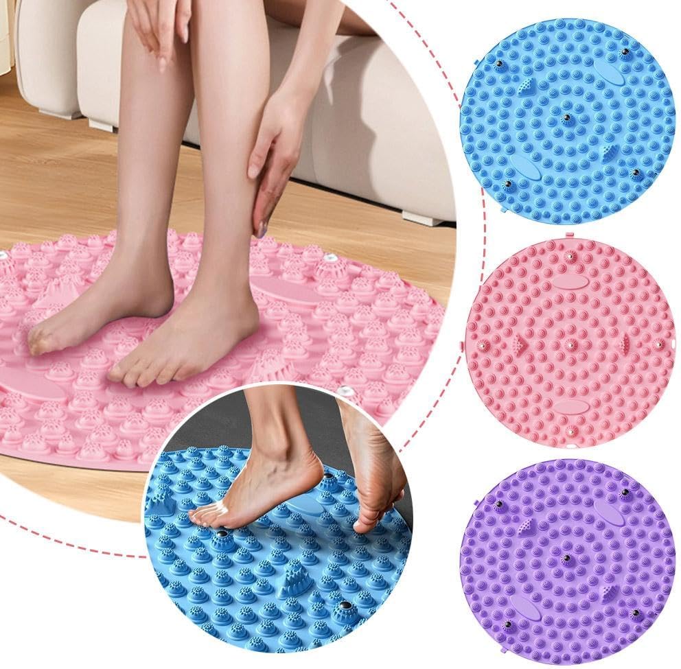 【20点セット】【急速出荷】アップグレード版足マッサージパッド 足つぼマット 円形 指圧板運動マッサージ フットマット マッサージシート 足のリラックス 折りたたみ コンパクト フットマッサージプレー