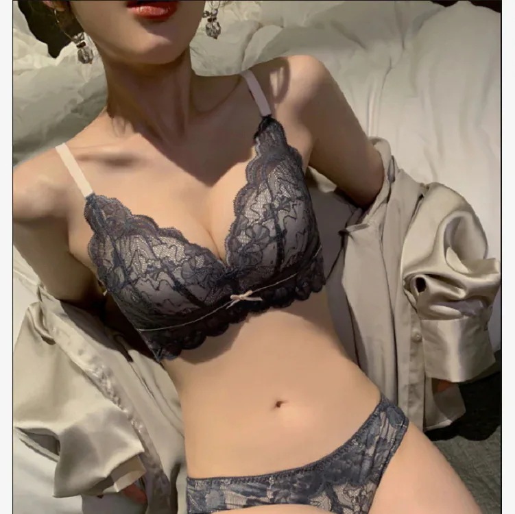 一瞬で引き締まる！補正下着人気ブラジャー 新しいレース下着女性スチール リングなし小さな胸ギャザー調整可能なブラジャー サポート セクシーなブラジャーをアップします 46aa580