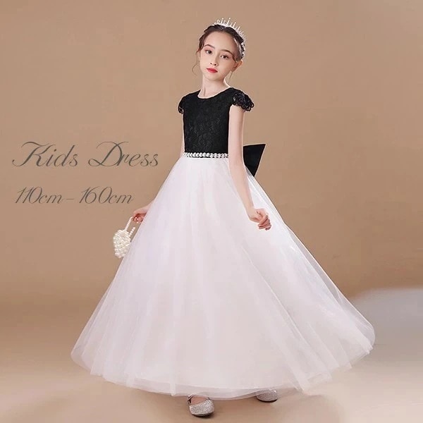 ドレス 子供 ピアノ 発表会 ピアノ発表会 中学生 ワンピース 女の子 ロングドレス 結婚式 ジュニア ピアノ発表会ドレス コンクール パーティードレス イブニングドレス ロング キッズ リボン付き