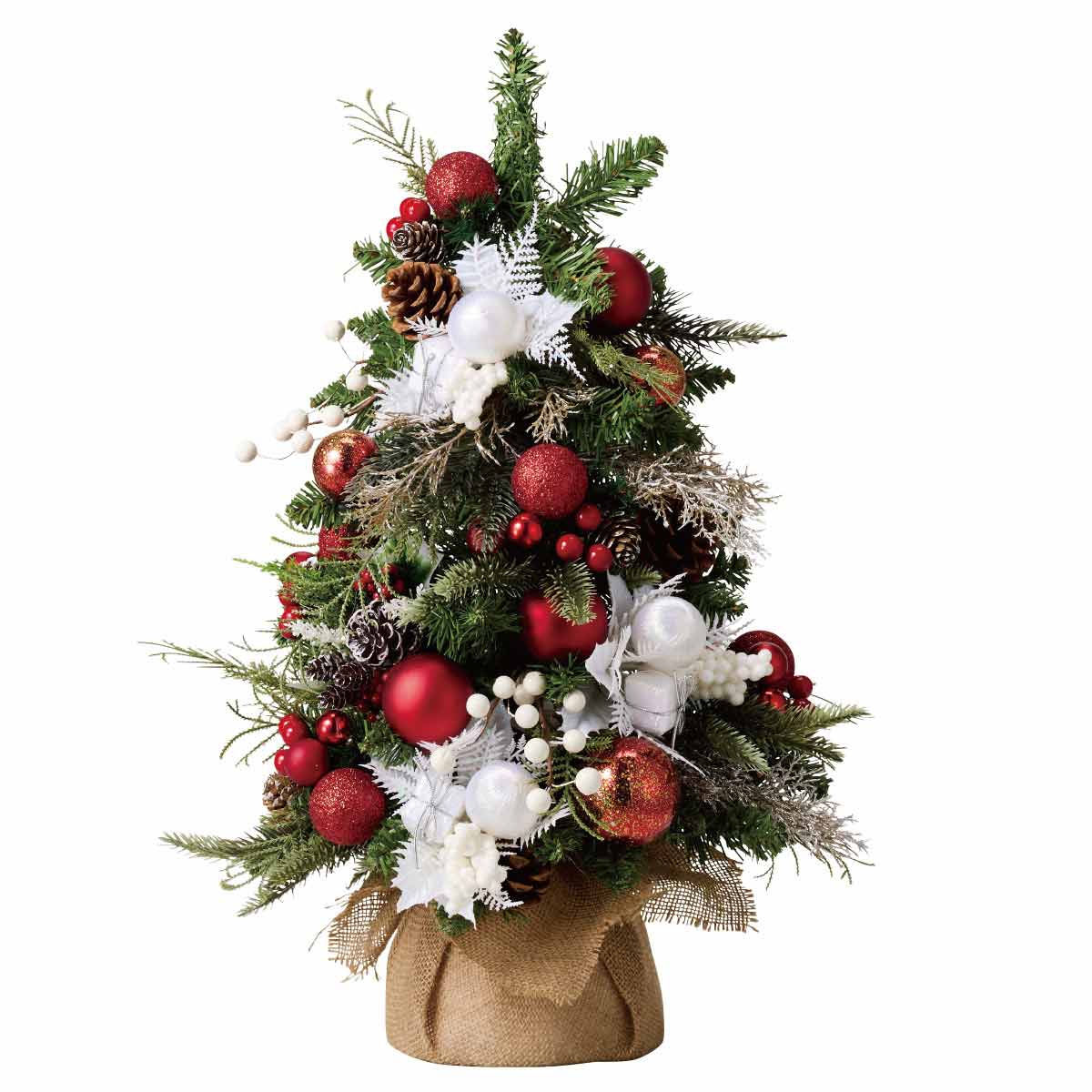 エントリーでポイント5倍！11月4日20:0011月11日1:59デコレーションクリスマスツリー 高さ55cm レッド 1個 卓上 おしゃれ ミニ ミニツリー 小さい