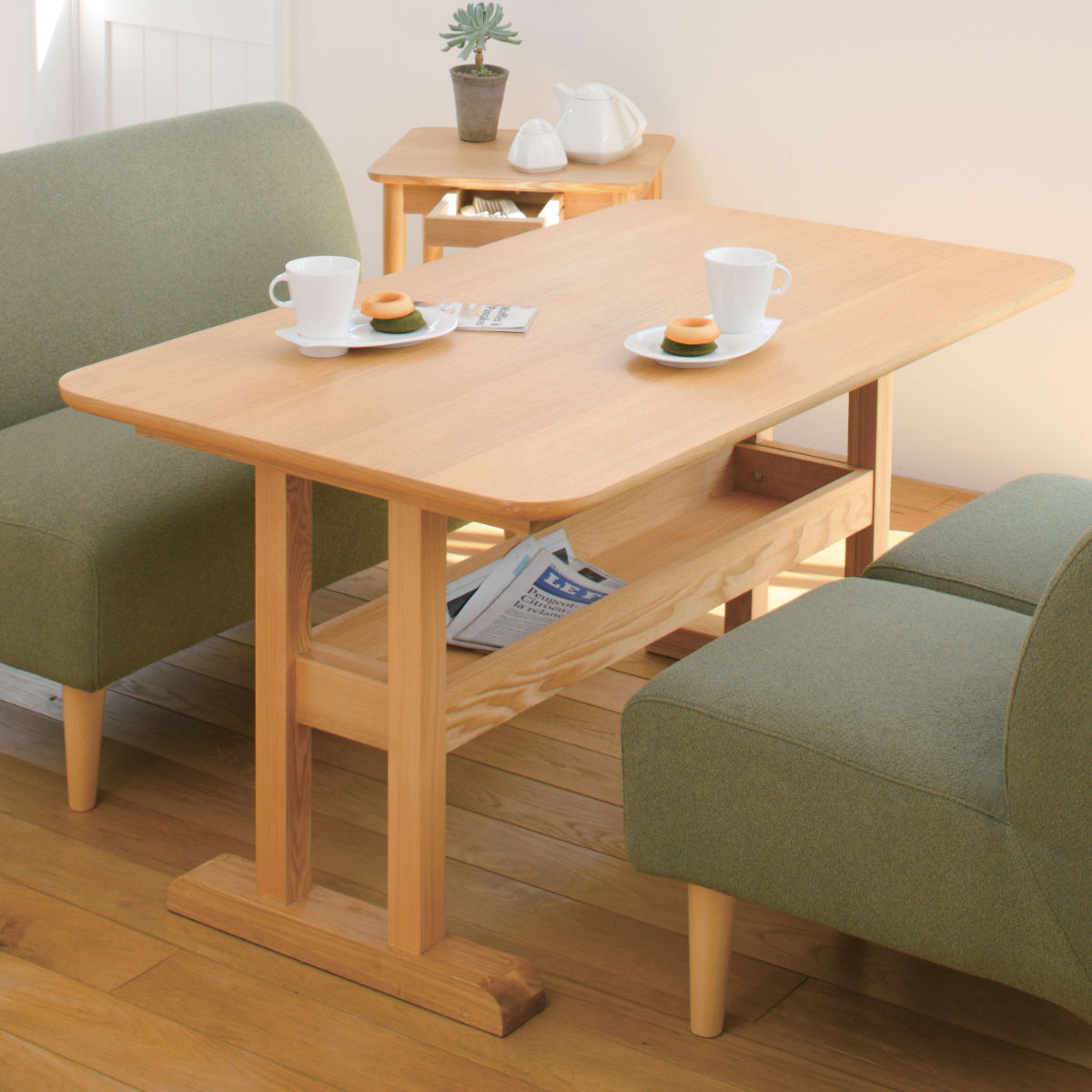 ダイニングテーブル 幅130cm デリカ 単品 4人掛け 長方形 食卓 天然木 木製 天板下収納 木目調 北欧 モダン ナチュラル シンプル 26,520円
