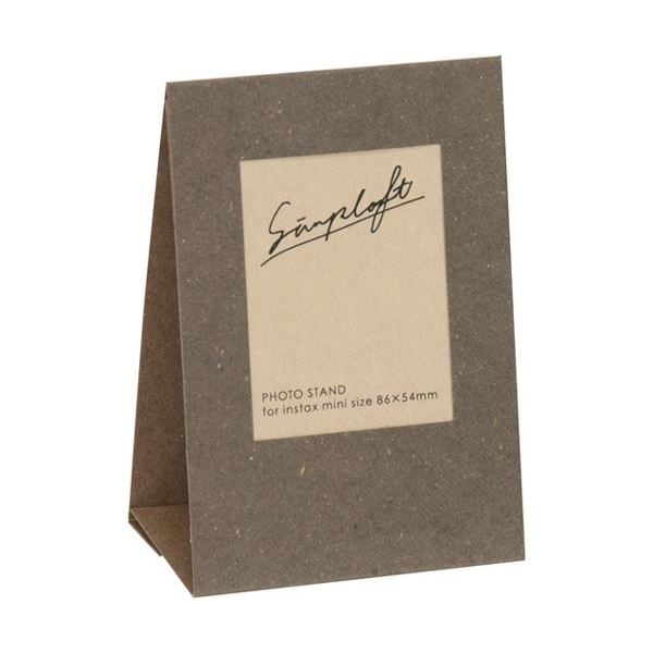 (まとめ) ナカバヤシ シンプラフト フォトスタンドチェキ グレー PSC-SPT-N 1パック(3個) (×50セット)