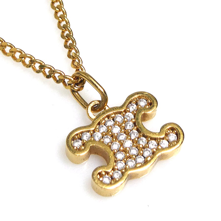 セリーヌ CELINE ネックレス トリオンフ メタル ゴールド レディース r10413j