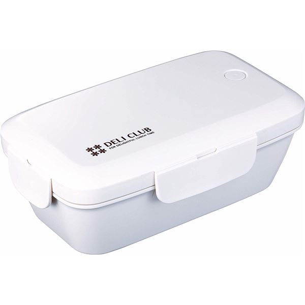 (まとめ) ランチボックス/弁当箱 (500ml ホワイト) 1段 電子レンジ 食洗機可 4点ロック方式 『デリクラブ』 (40個セット)