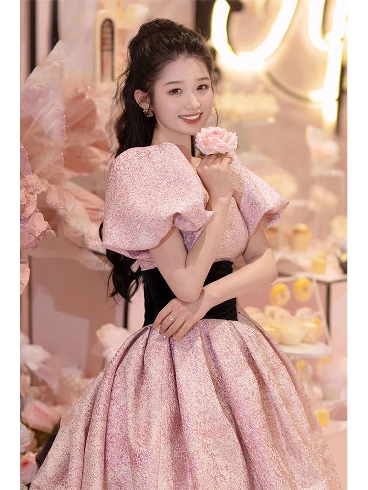 ウェアブライダル婚約ドレス2025エレガントな気質宴会ドレスプリンセス