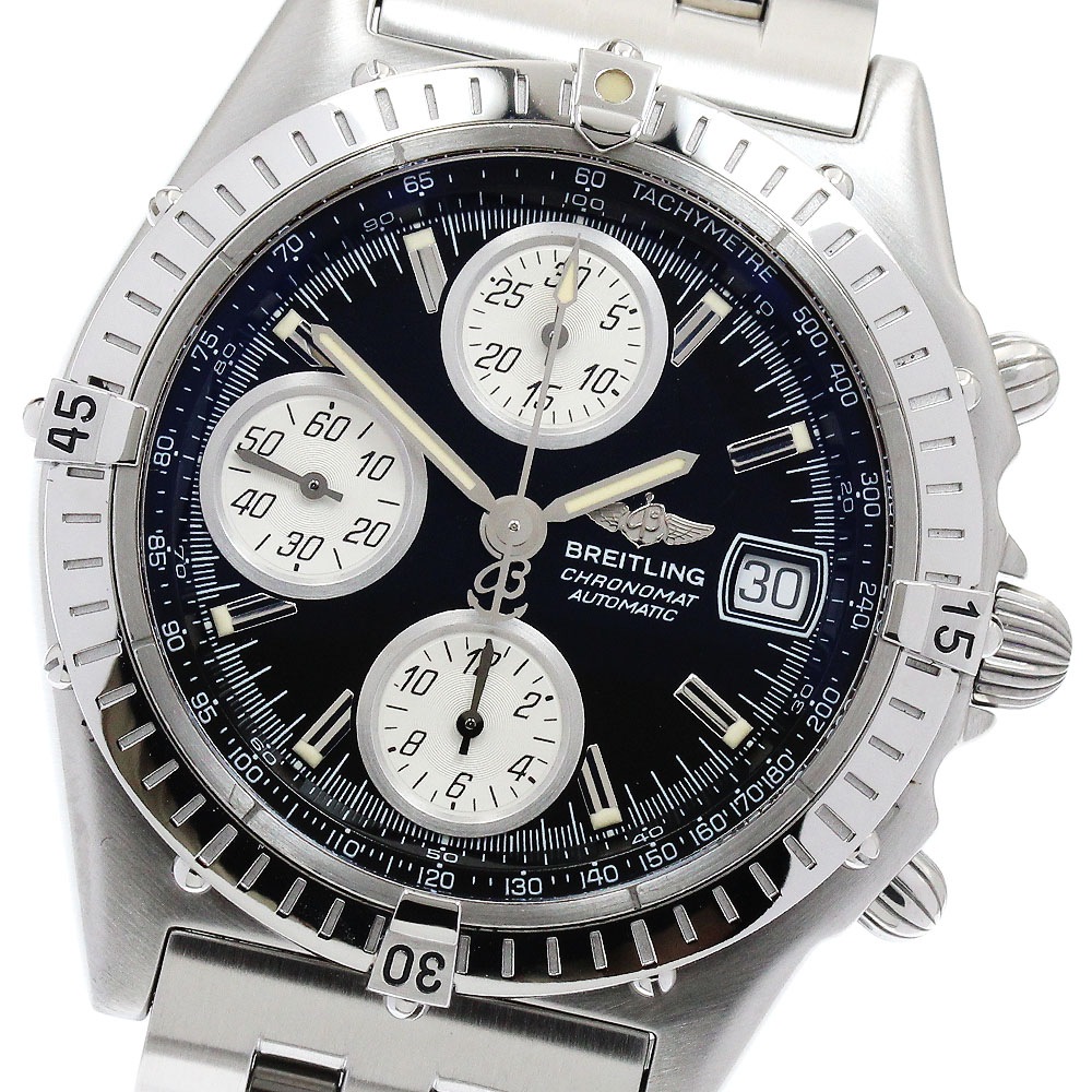 ブライトリング BREITLING A13350 クロノマット ブラックバード 自動巻き メンズ 良品 保証書付き_898994【中古】