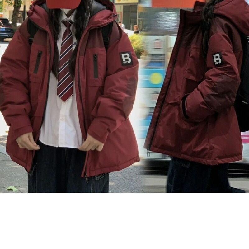 冬 軽量 暖かい 厚手 中綿コート カジュアル 通学 男女兼用 フード付き アウター レディース アウター ファーカラー 裏起毛 ジャケットダウン混綿ジャケット 33