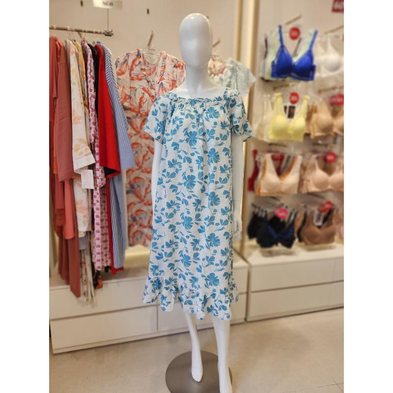 [釜山店] しわ紙捺染ワンピース(GW6063B)