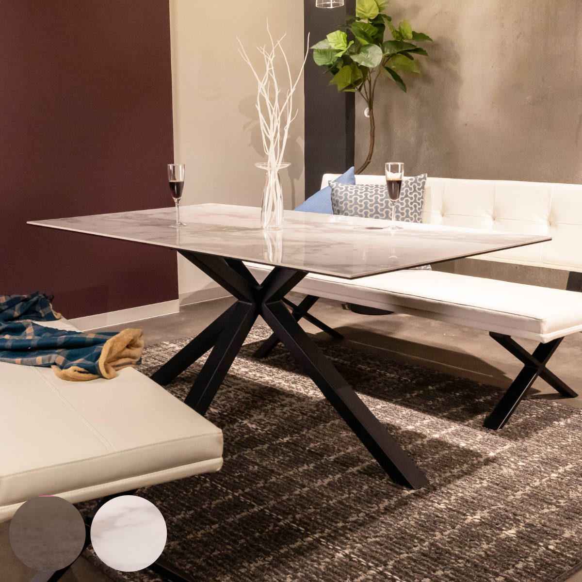 ダイニングテーブル 幅165cm セラミック ブレシア 4人掛け 食卓 ダイニング テーブル 熱 キズ 汚れ 強い スタイリッシュ モダン 石目調 大理石調 ストーン調 開梱設置 50,880円