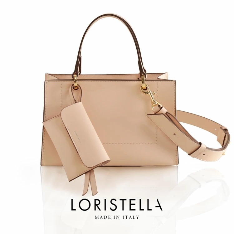 [LORISTELLA]牛革レザーハンドバッグイタリア製