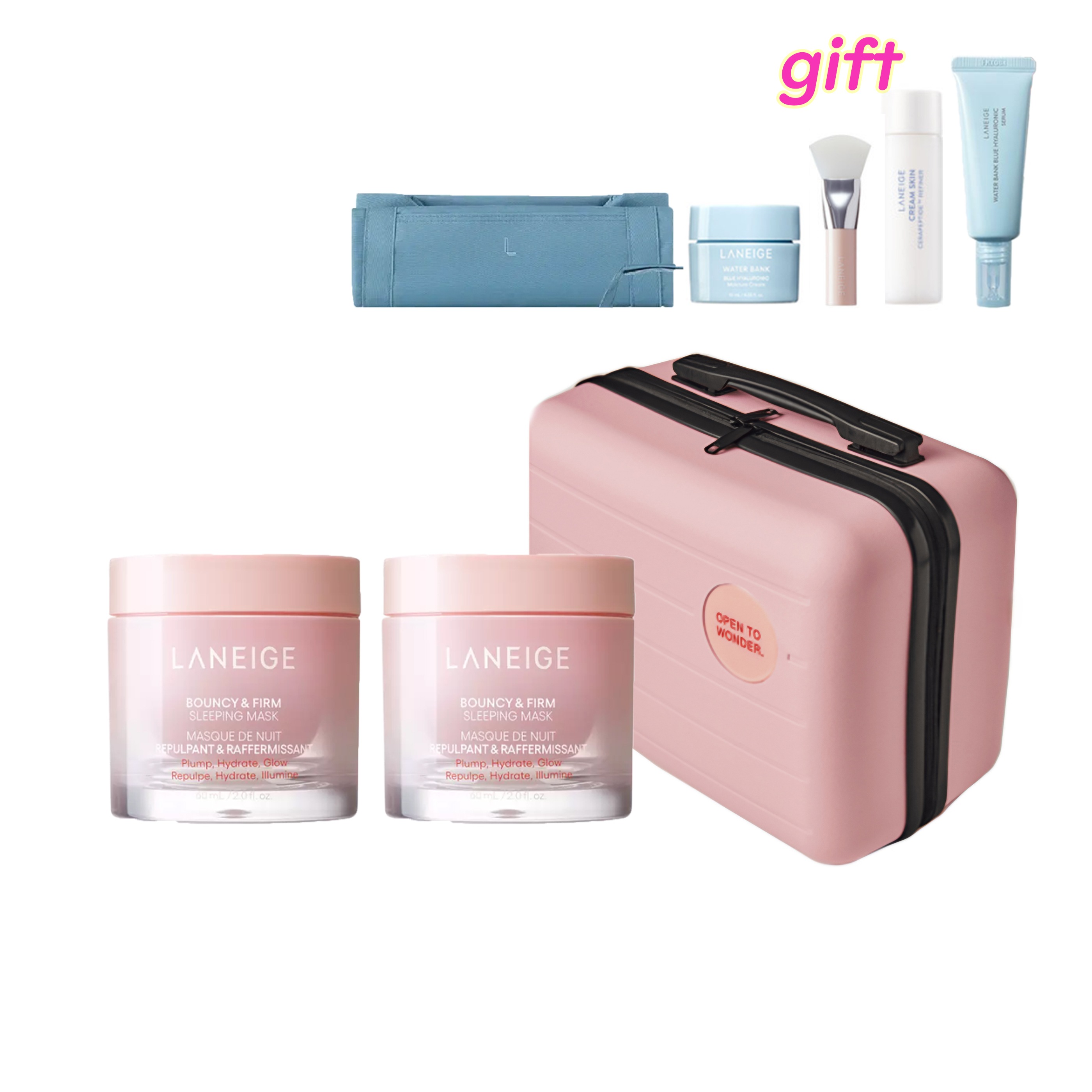 バウンシースリーピングマスク 60ml*2 + レディーバックセット(旅行用キャリア) +ギフト 6,767円