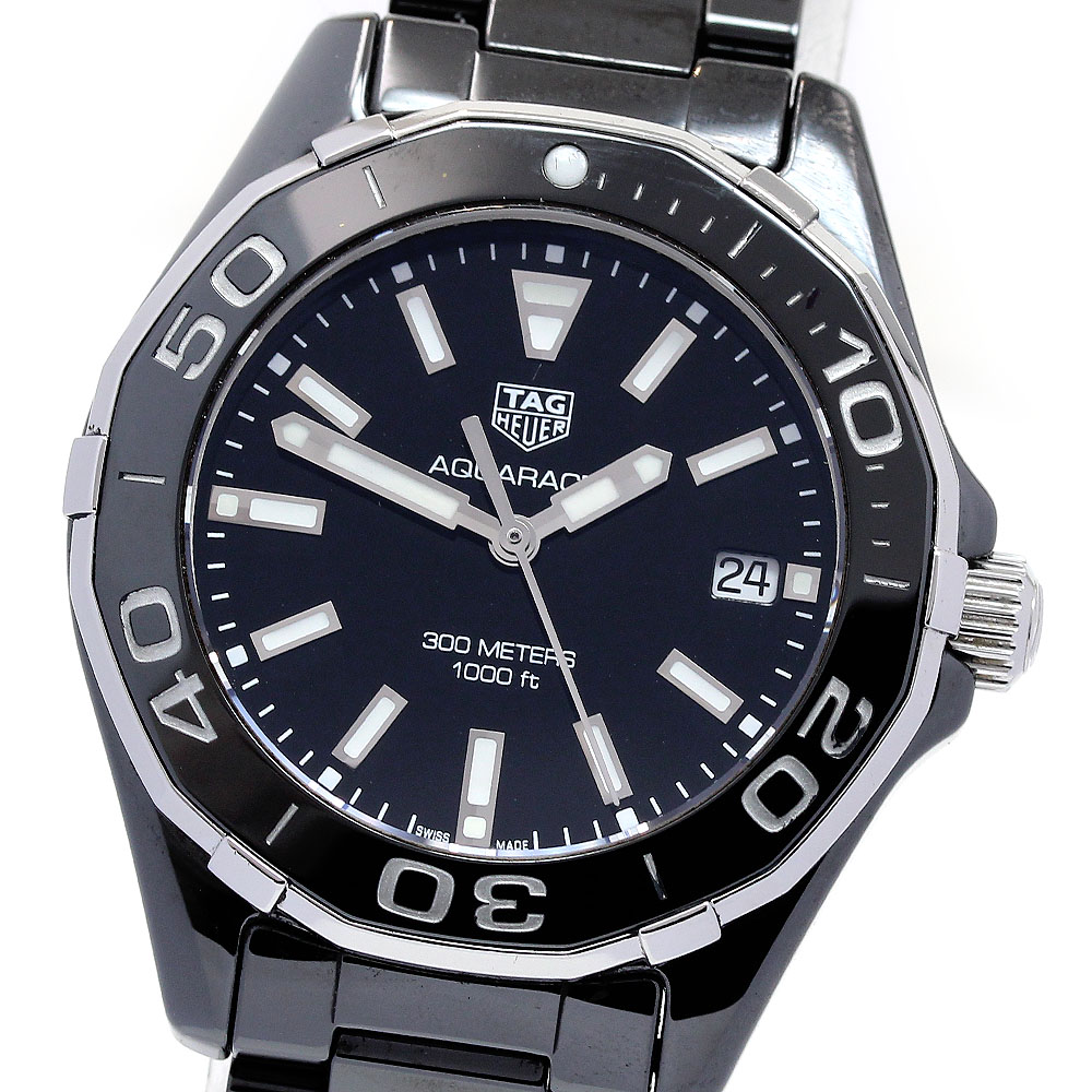 タグホイヤー TAG HEUER WAY1390 アクアレーサー フルセラミック デイト クォーツ レディース 良品 _829857【中古】