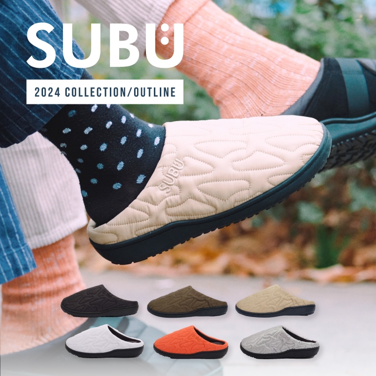 SUBU Outline スブ アウトライン OUTLINE ステッチ 冬用サンダル スリッポン スブ柄 おしゃれ キャンプ アウトドア ダウン ボア ファー 暖かい 防寒 サンダル ボアサンダル