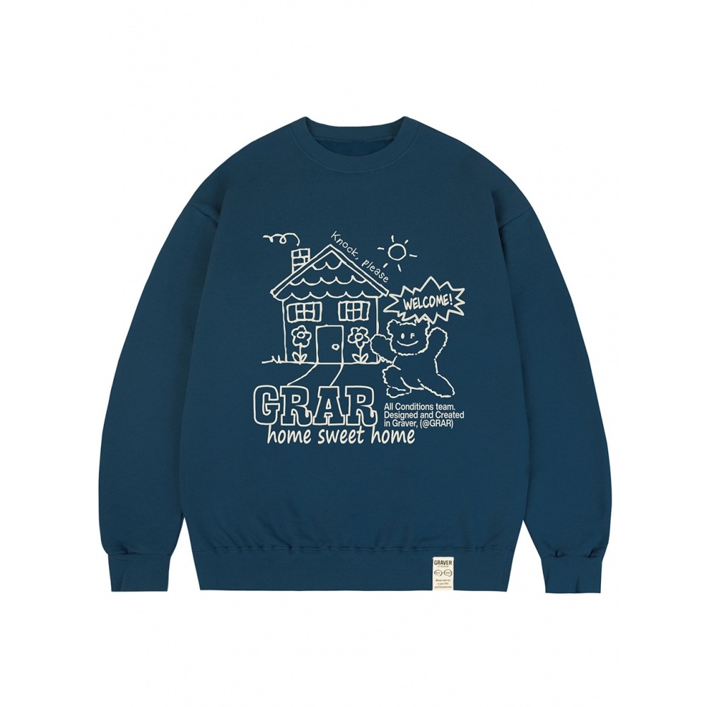 グレイバースウィートホームスウェットシャツブルーグリーン